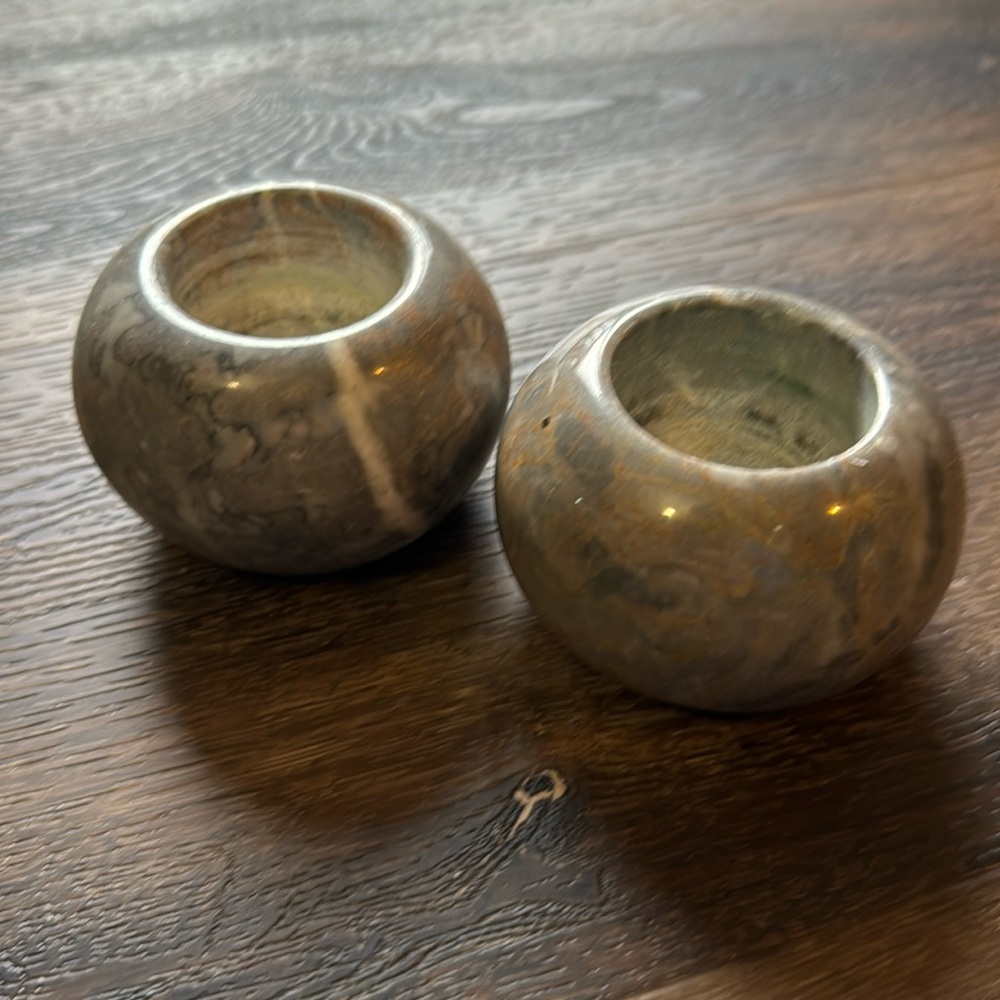 Stone candle holders (set)